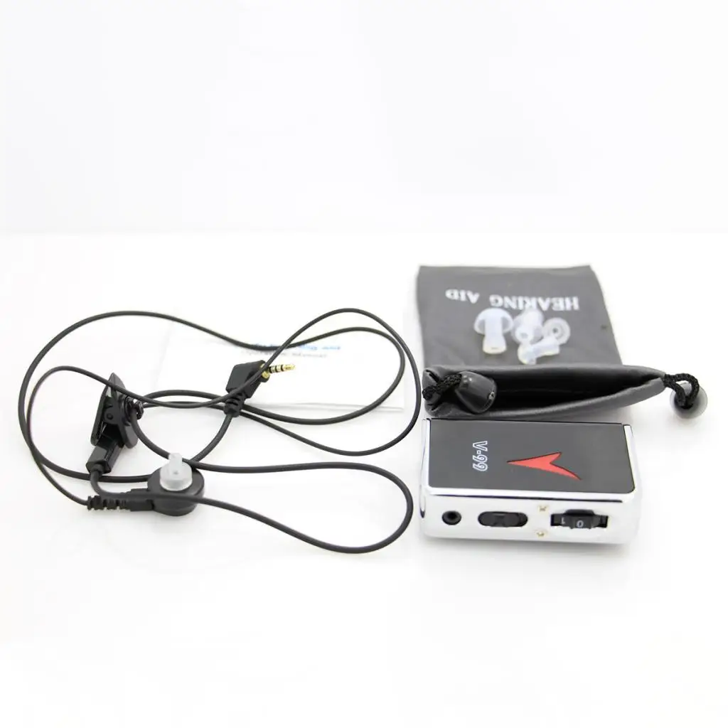 السمع مكبر صوت V-99 جيب السمع Audifonos عالية الطاقة تقسيم قابل للتعديل لهجة الرقمية المعونة الأذن سماعة دائمة