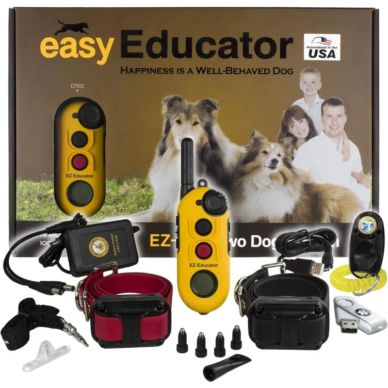 E-Collar Educator EZ-902-1/2 Mile Remote Waterproof Trainer Easy Educator - Static, Vibration and Sound Stimulation Collar