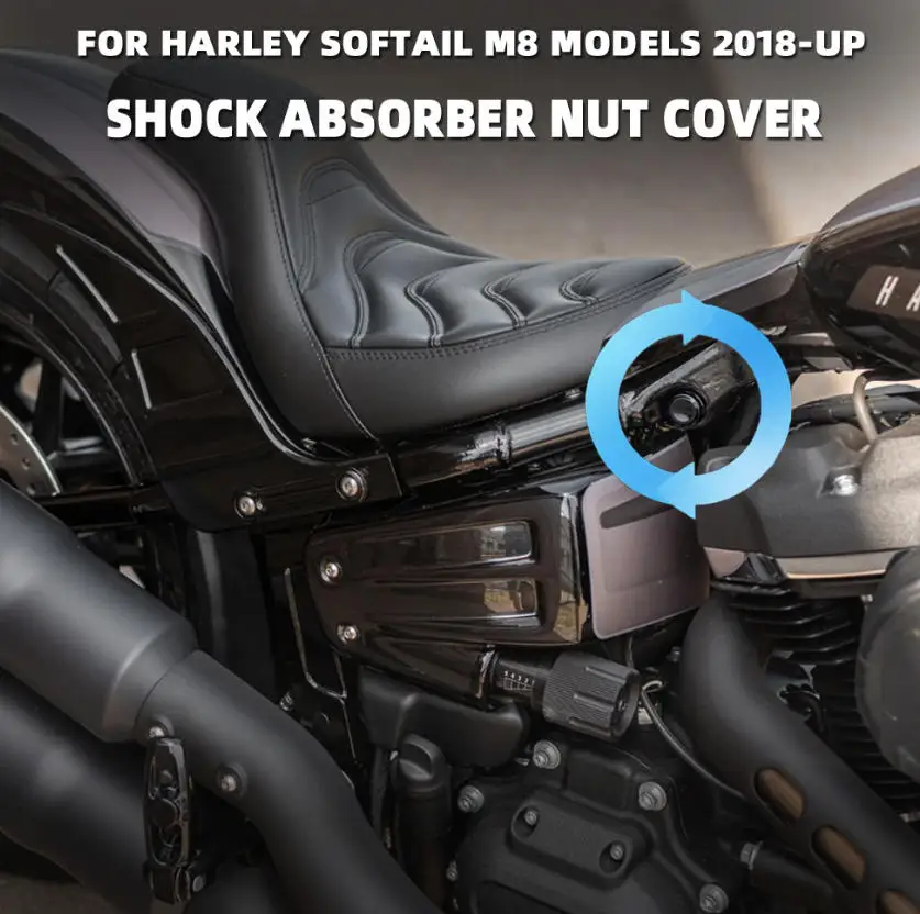 New Motocycle Black Shock Absorber Nut Cap Cover For Softail Low Rider ST FXLRST 2018-2026