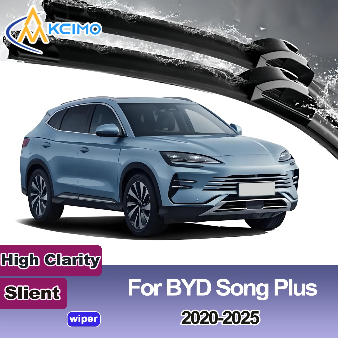 

KCIMO 2PCS New Front Windshield Wiper Blade for BYD Song Plus 2020-2025 Front Windshield Auto Wipers Blade Accessories 2025 2024