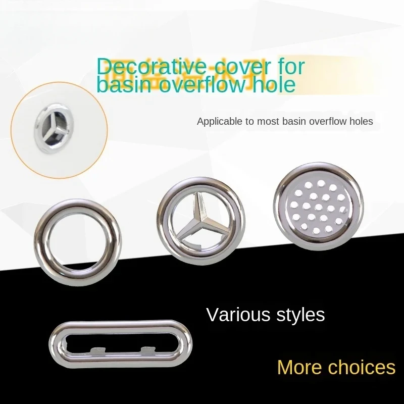 

Ceramic Basin Overflow Decorative Cover, Wash Basin and Hand Basin, Water Stopper Accessory, Leak Prevention Fitting