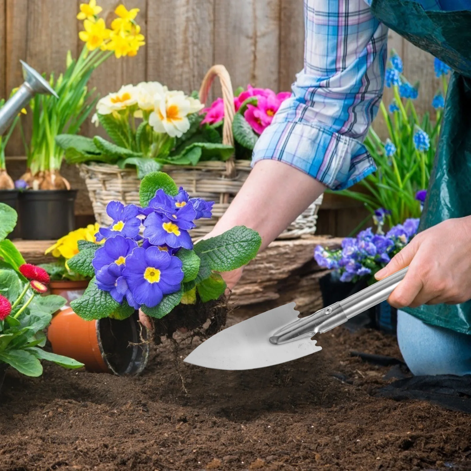 

3Pcs Garden Trowel Stainless Steel Hand Trowel for Planting Transplanting Soil Mixing High Strength Easy Grip Gardening