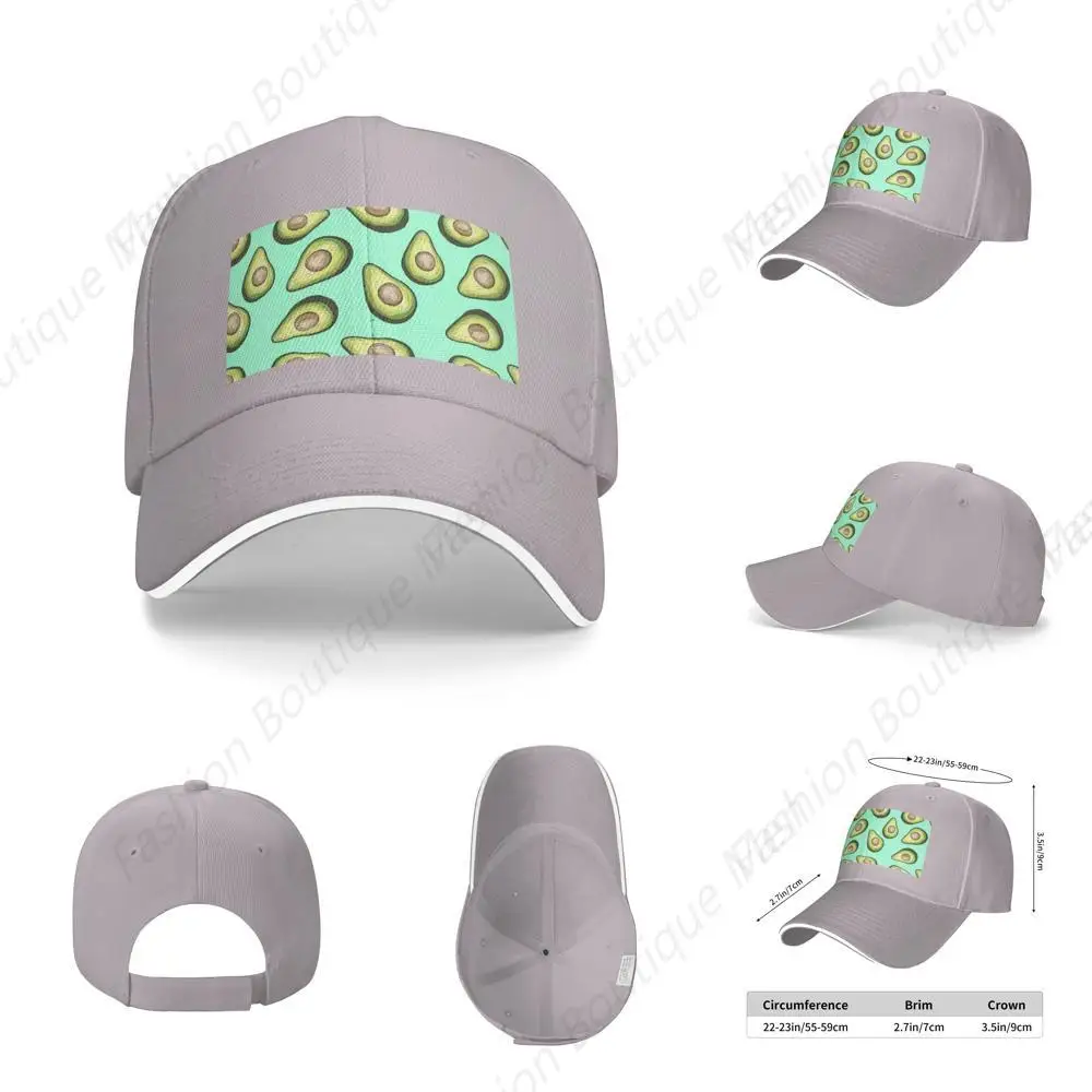 

High Quality Fresh Tropical Fruit Avocado printing Sandwich Caps Peaked Caps Trucker Hat Men Women Outdoor Sun Visor