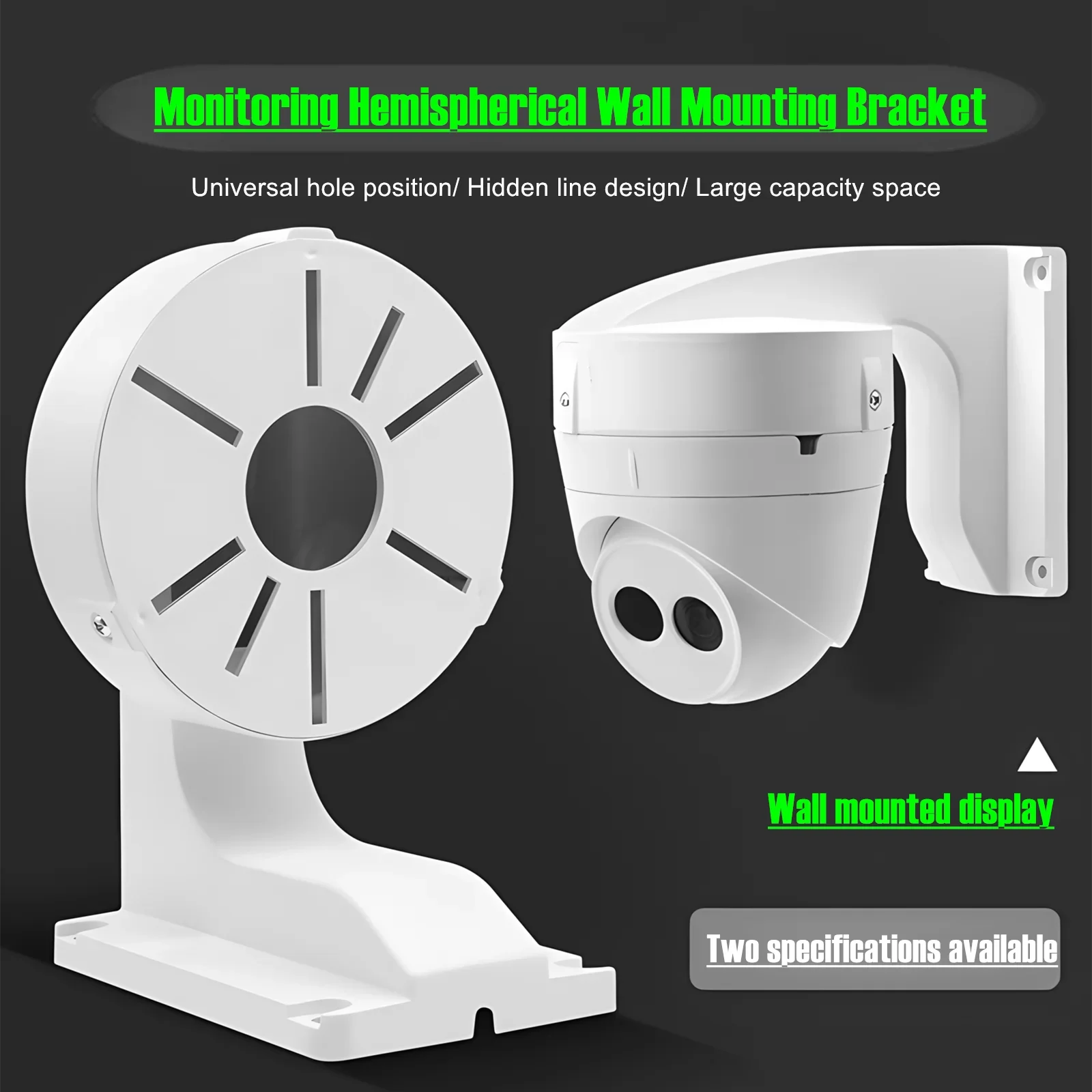 

Surveillance Security CCTV Camera Mounting Bracket ABS Plastic/Aluminum Alloy Hemisphere Wall Mount Bracket for Dome IP Camera