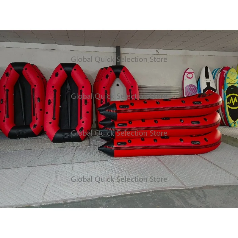 Inflatable Fishing Boats Canoeing Po-rtable Inflat Boat Drifting Fishing Air Dinghy Inflatable Paddle Boat with Paddles and Pump