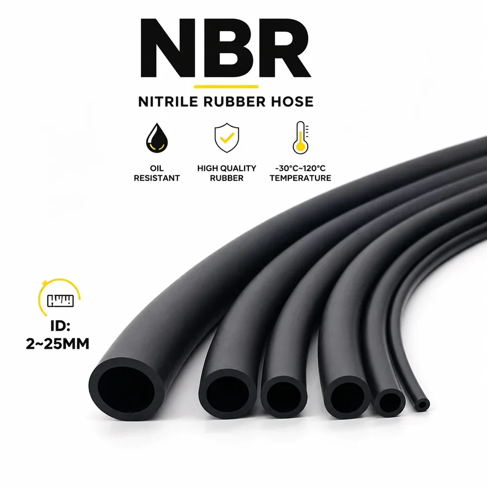 Black NBR Nitrile rubber tube ID 2-25mm High elasticity/wear resistance/anti-aging/oil pipeline sealing rubber hose