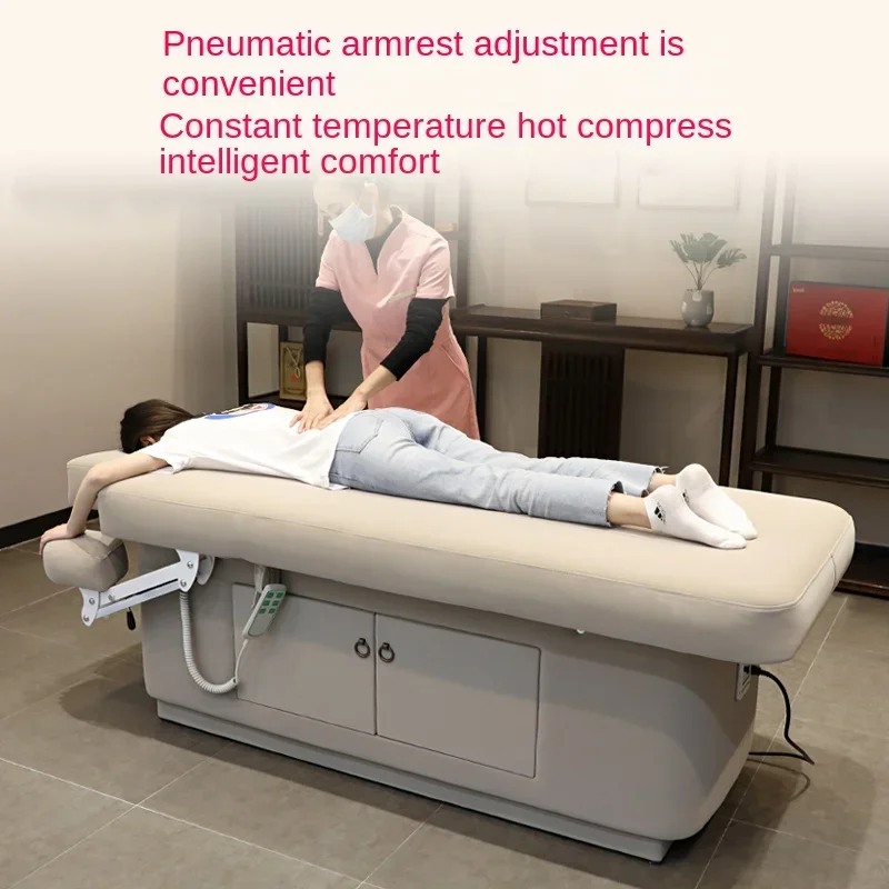 Electric beauty constant temperature heating massage bed multi-function