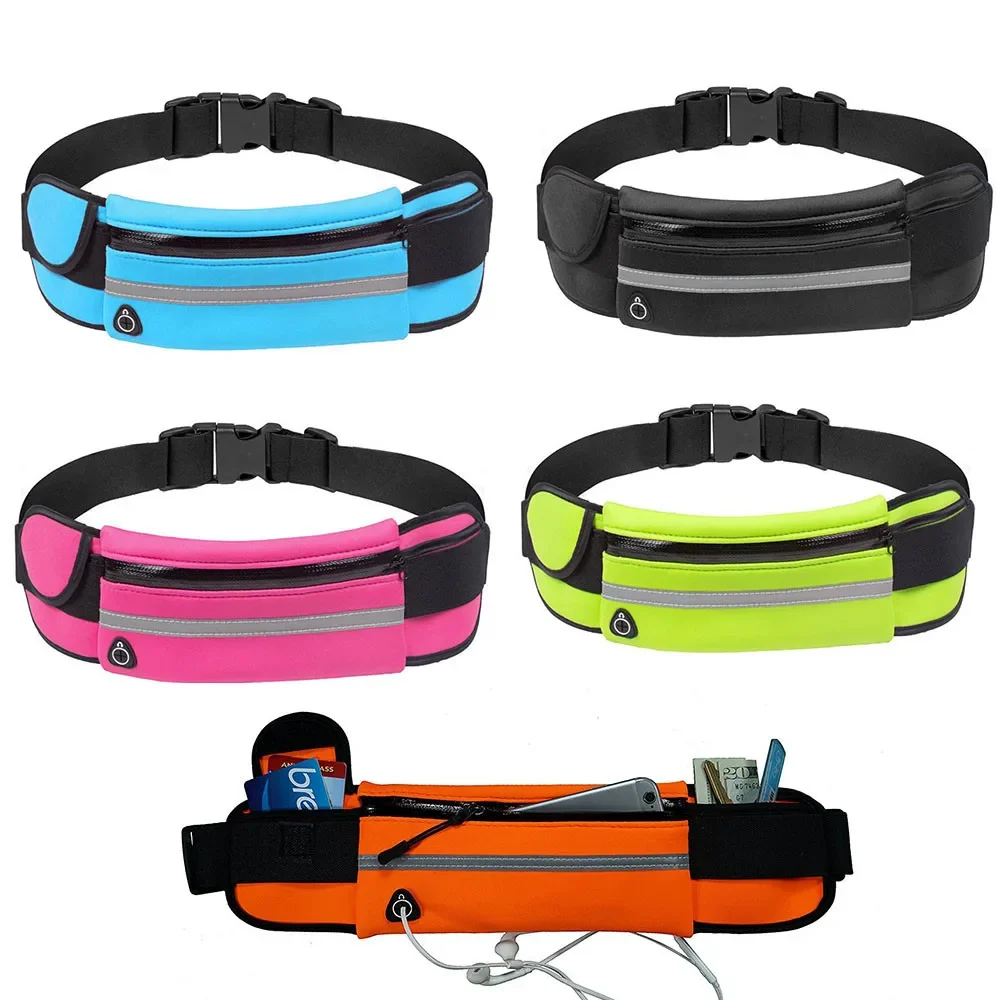 1 Pc Running Waist Bag Waterproof Phone Container Jogging Hiking Belt with Bottle Holder Gym Bag Outdoor Sport Accessories