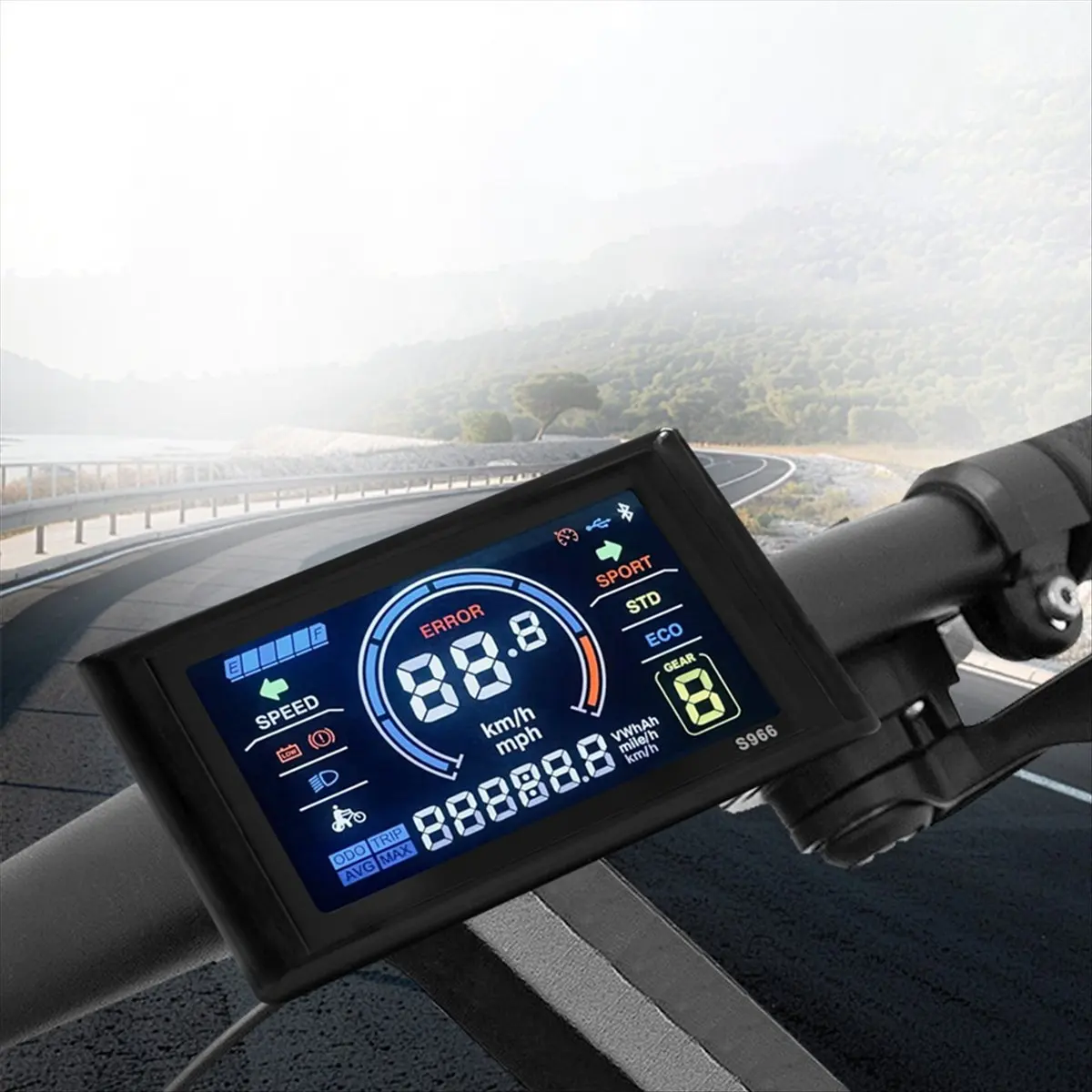 CH◆☆§S966 Electric Bike LCD Display Dashboard SM5+2PIN+20A 36V/48V Sine Wave Controller for Mountain Bike Modification Kit~HOT S