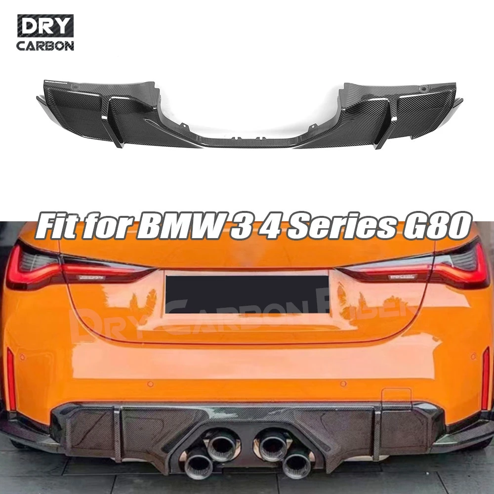 Dry Carbon Rear Bumper Lip Spoiler Diffuser for BMW 3 4 Series G80 G82 G83 M3 M4 2021 UP M Style FRP Body Kits Tuning