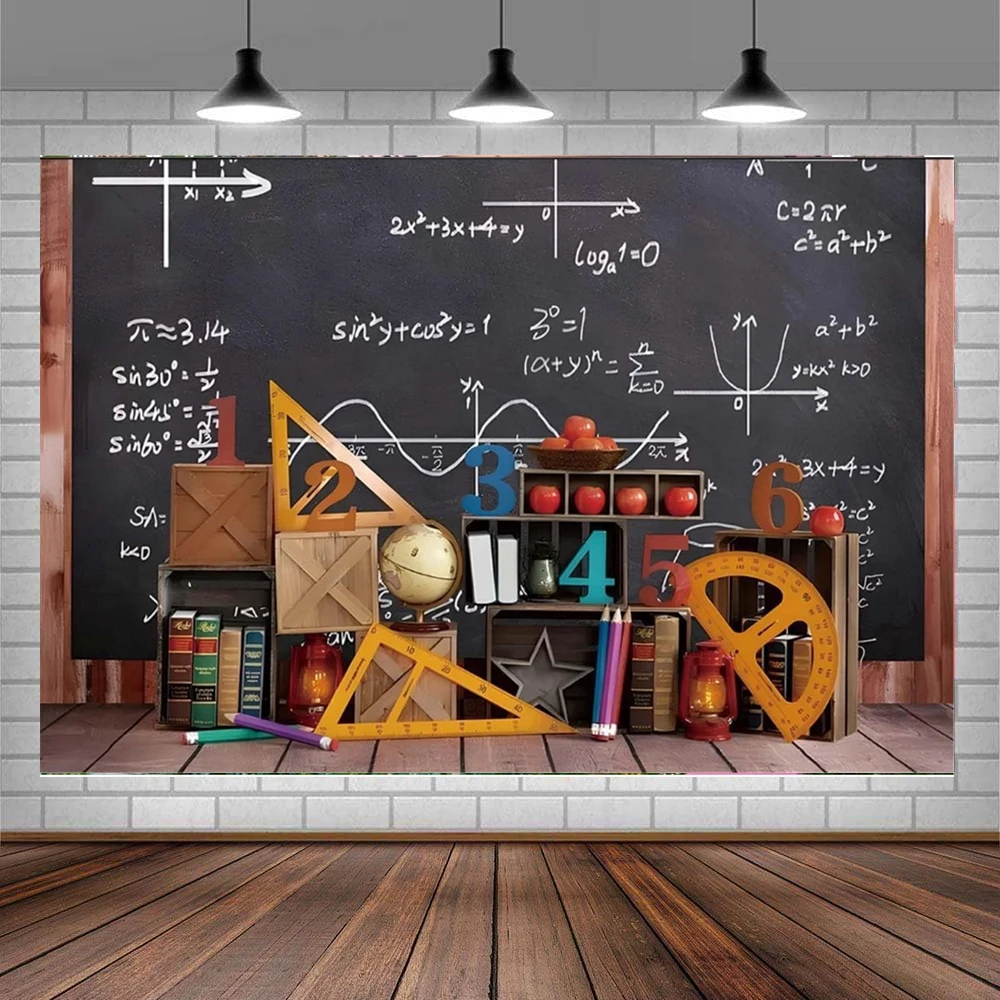 Photography Backdrops Back To School Poster Black Classroom Chalkboard And ABC Letters Banner Online Teaching Background