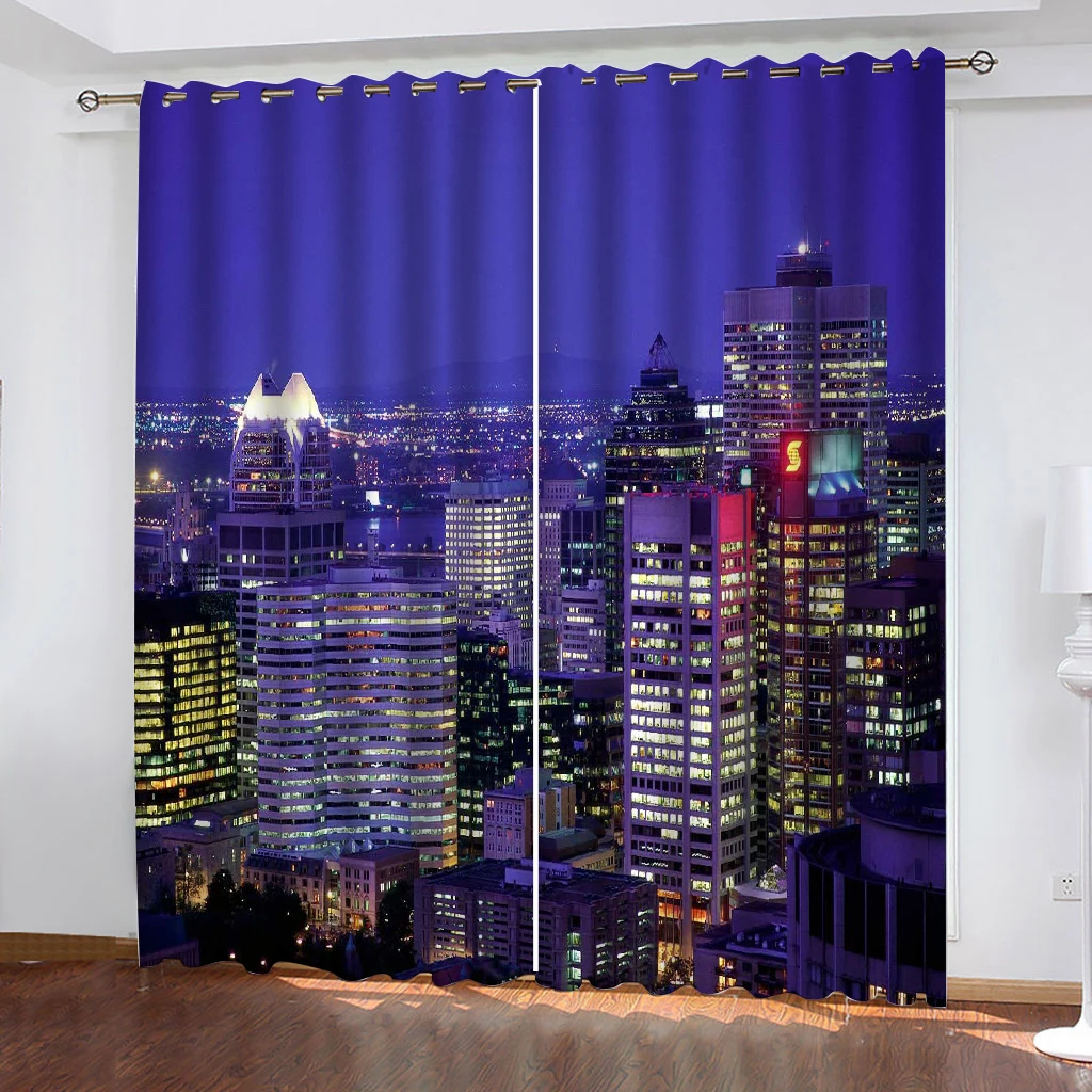 Modern Home Decoration Living Room Curtains night view curtains 3D Curtains For Living room Blackout