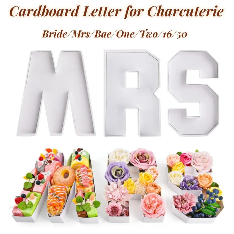 

Mrs Cardboard Letter Charcuterie Paper Box Candy Cupcake Container Cardboard Number Birthday Wedding Bridal Shower Party Favors