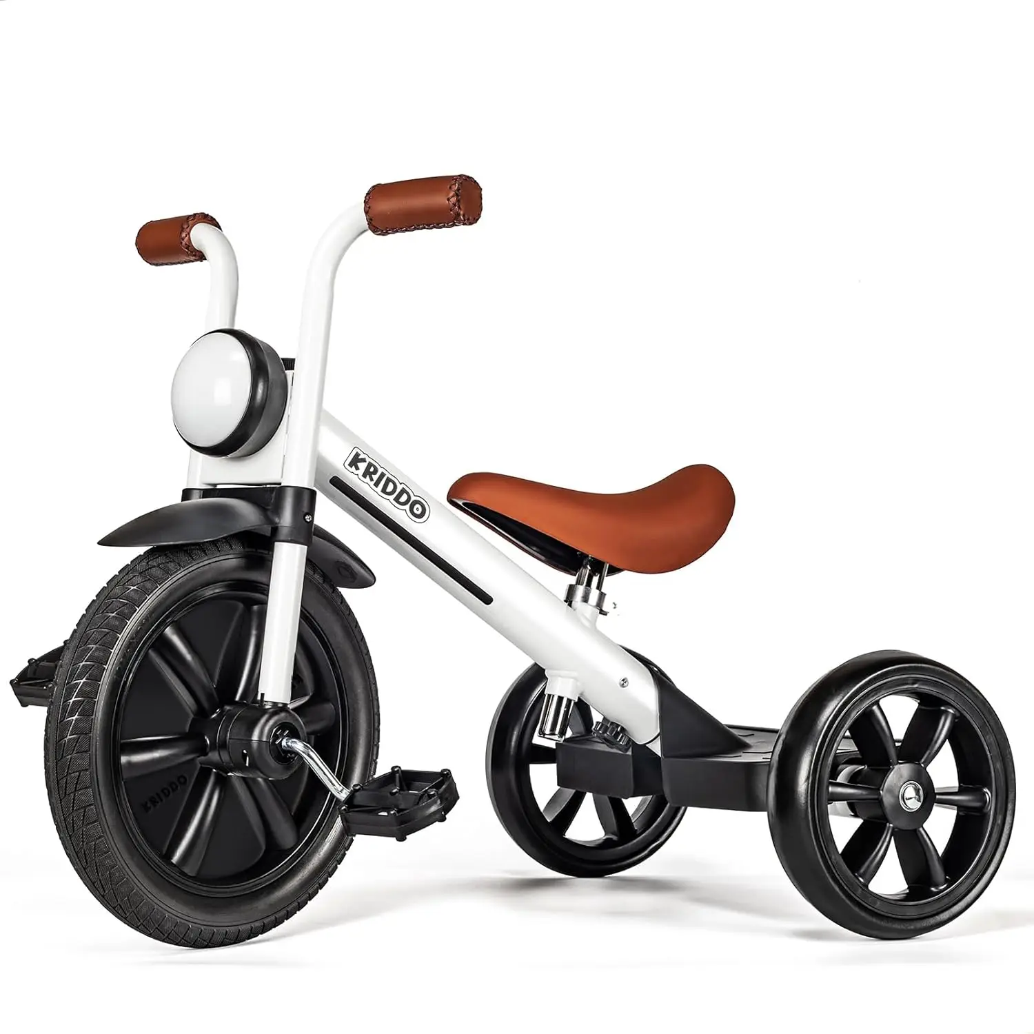 

12-дюймовый детский трехколесный велосипед с передней фарой, регулируемым сиденьем и колесами с защитой от проколов для детей 2-5 лет