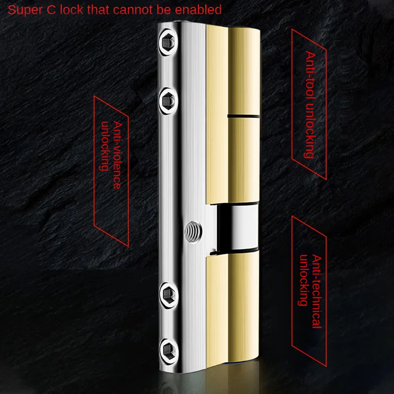 Imagem -03 - Europeu Cilindro de Bloqueio Padrão Porta de Entrada Super C-grade Todo o Cobre Liga de Chaves Mestra Pcs