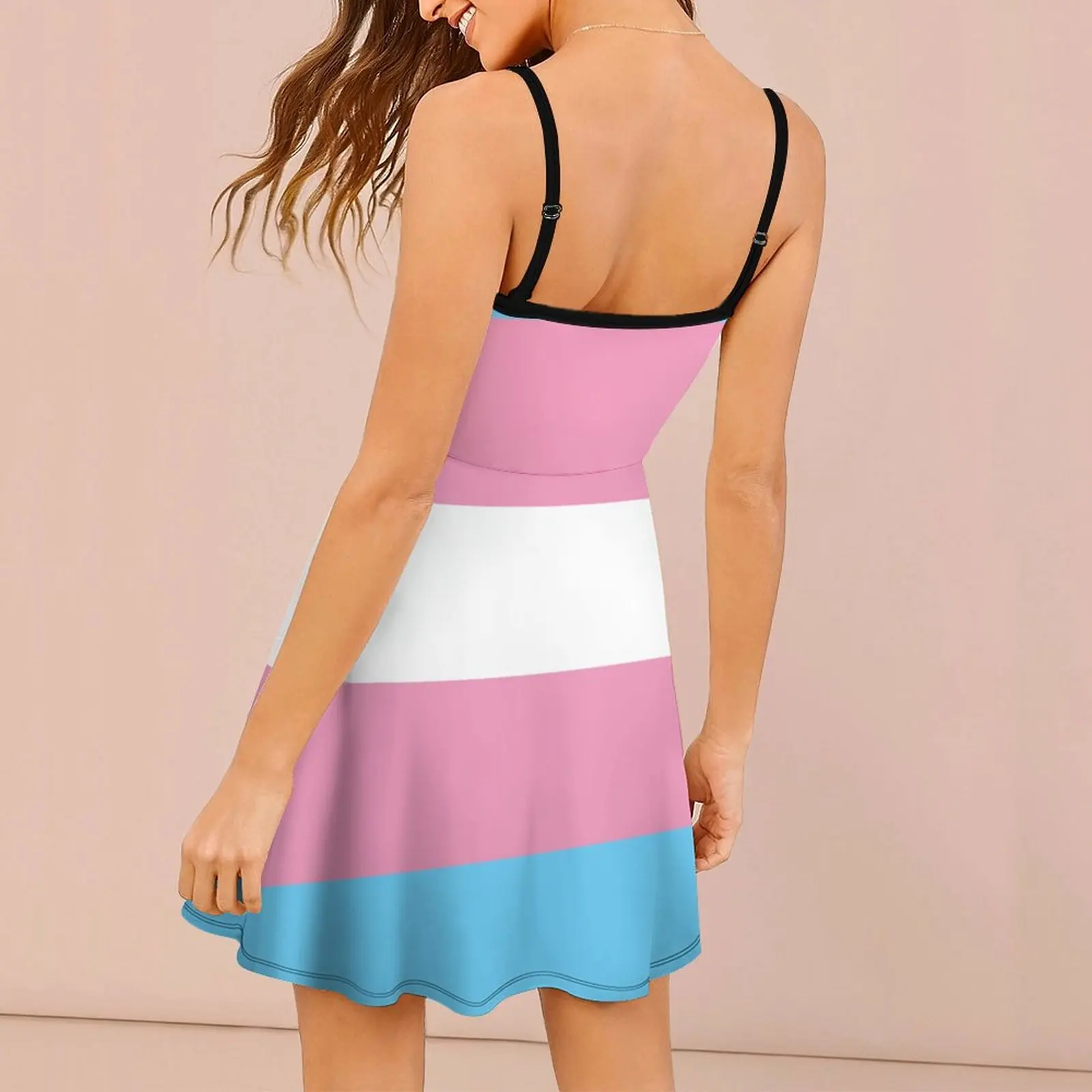 Transgender Flag women's Sling Dress Funny novità abiti vendita calda abito da donna Sexy cocktail