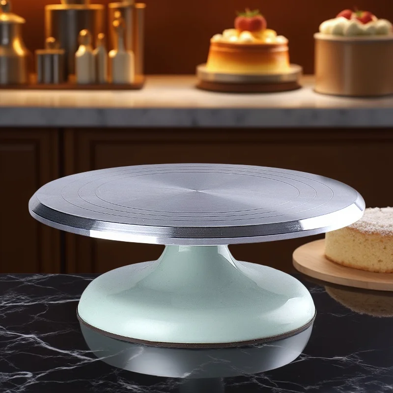 

Aluminum Alloy 12 Inch Turntable Cake Decoration Accessory Set Rotating Cake Stand Tool Metal Stainless Steel Pastry Cake Stand