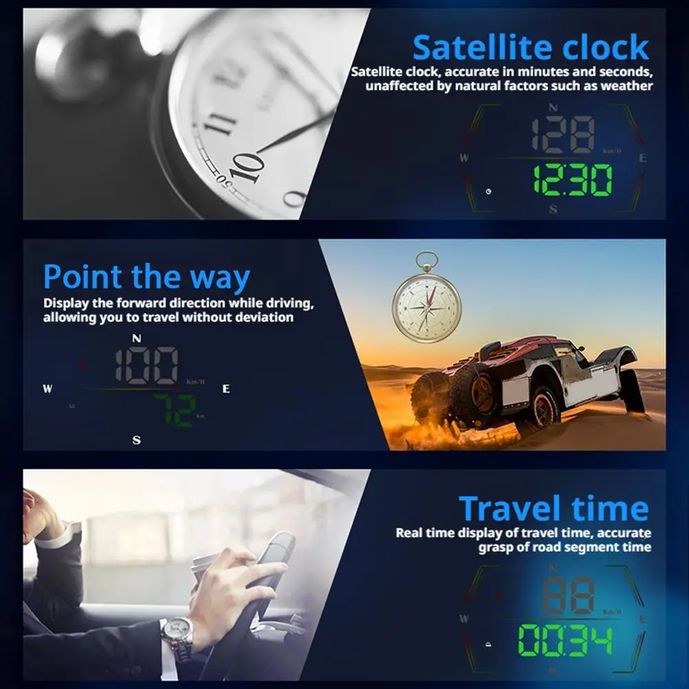 GPS Head Up Display HUD Digital Speedometer for Car Truck with Speed Alerts and Automatic Brightness Adjustment Y2H8