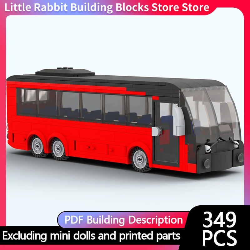 City Car Model MOC Building Bricks Passenger Tour Service Bus Modular Technology Children Holiday Gifts Assemble Toys Suit
