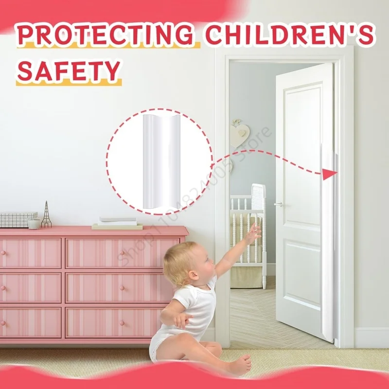 1.2M Child Anti-pinch Seam Guards Protector Sticker Door Hinge Guard Baby Proof Finger Pinch Guard Protective for Home