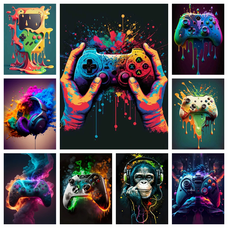 Esports Gaming Pcs - Pintura diamante legal jogos colorido gamer