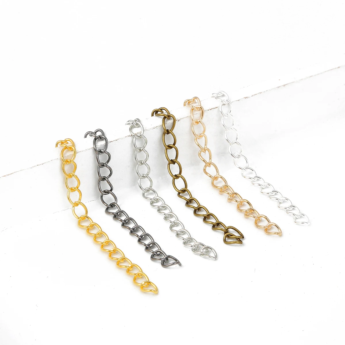 50pcs/lot Jewelry Findings Necklace Extender Bracelet Extender Extension Tails DIY Craft Jewelry Finding Making Connectors