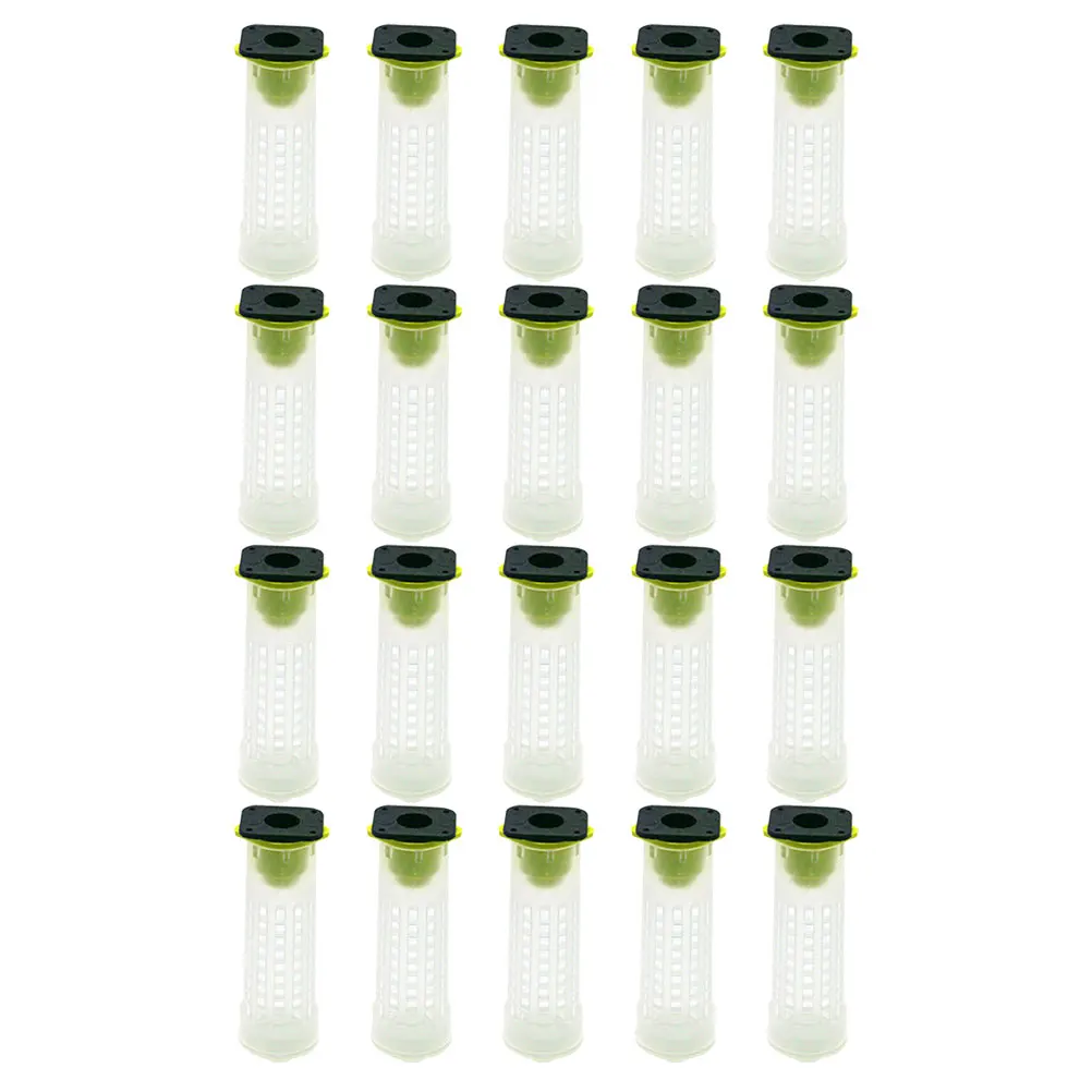 

20pcs Queen Protective Cover Plastic Cages Protector Keeper Beekeeping Houses Feeder Mesh Bite Proof Safety Features Long Term