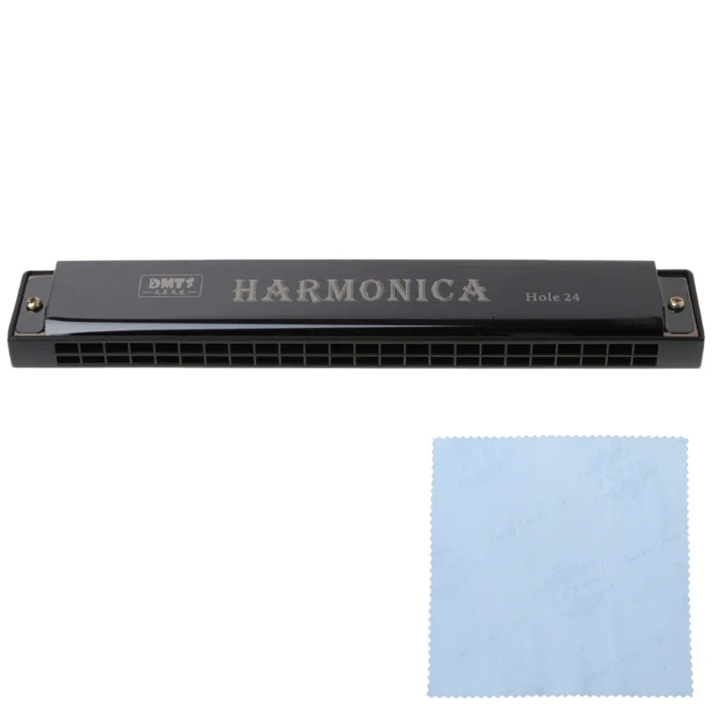 Professional 24 หลุม Harmonica ปากออร์แกนโลหะสําหรับผู้เริ่มต้นเครื่องดนตรี Harmonica พิณเริ่มต้นเด็กผู้ใหญ่ Blues