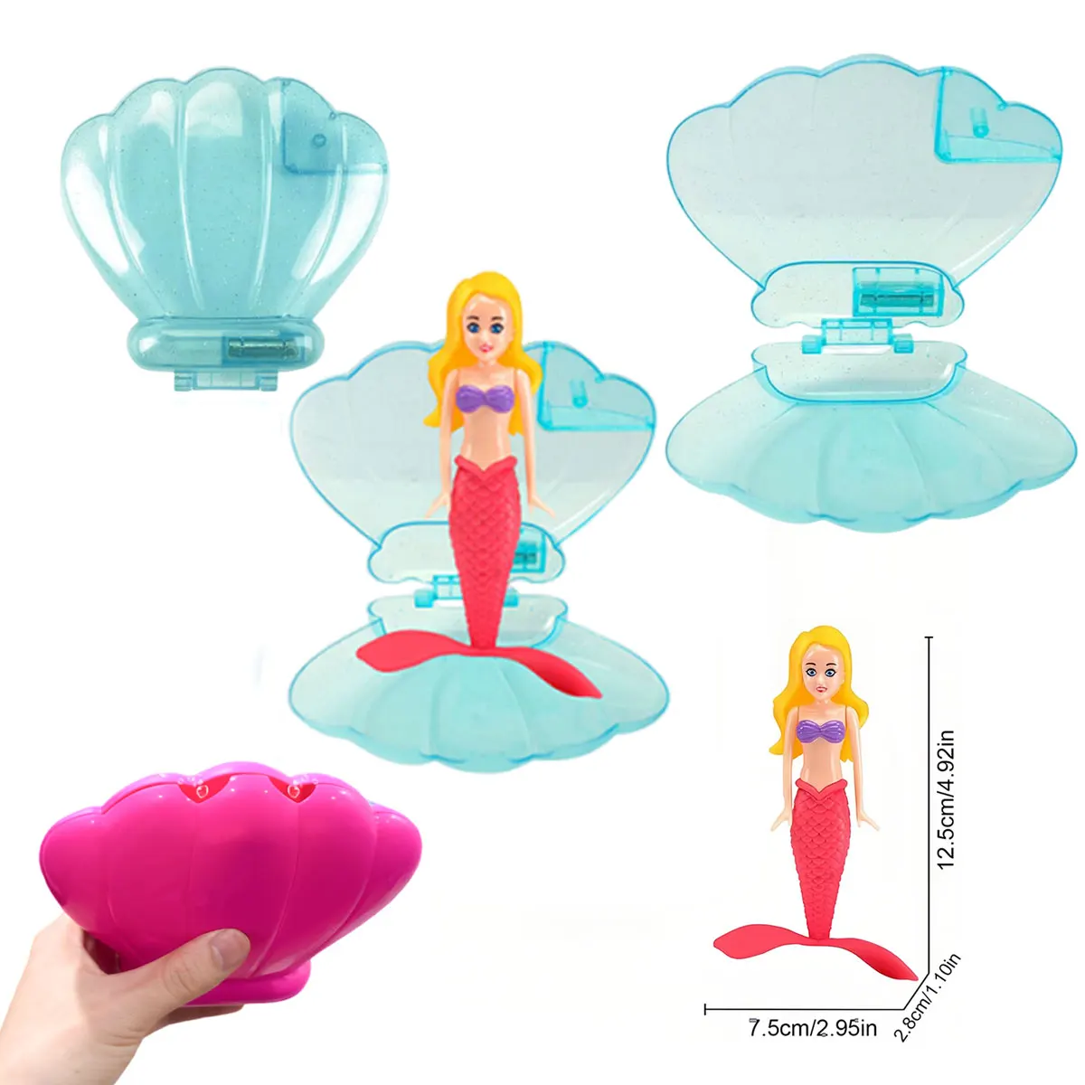 Mermaid Bath Toys With/No Shell Floats Children Play Water Toys in Summer Swimming Pool Adult Float Game Gift