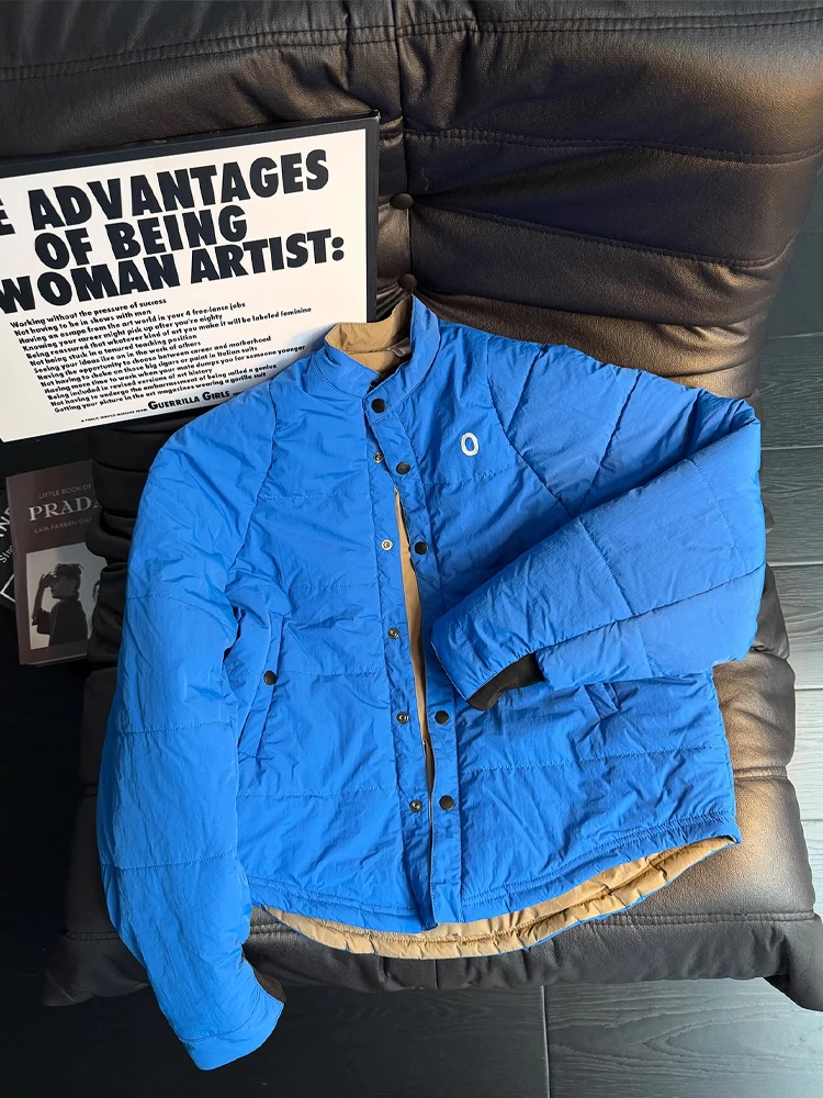 معطف شتوي خفيف الوزن على الوجهين من القطن Jaet للرجال بياقة واقفة معطف قطني فاخر خفيف الوزن للأزواج