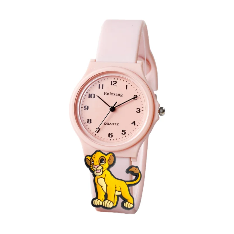مشاهدة Kawaii الأسد الملك سيمبا بنين بنات ساعات أطفال الحد الأدنى لطيف الأطفال الكرتون ساعات المعصم هدايا للأطفال فتاة ساعة