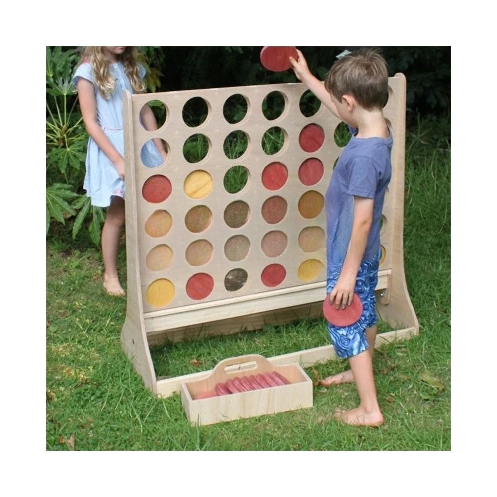 Carnival Event Props Mini Wooden Interactive Puzzle Strategy Checkers Board Game