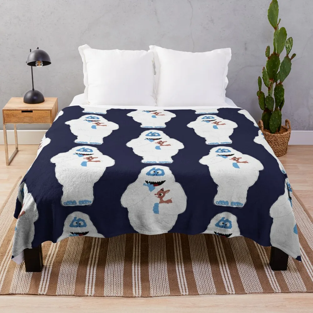 Classic Christmas Abominable Snowman with Rudolph ? GraphicLoveShop Throw Blanket Luxury Brand Beautifuls Sofas Blankets