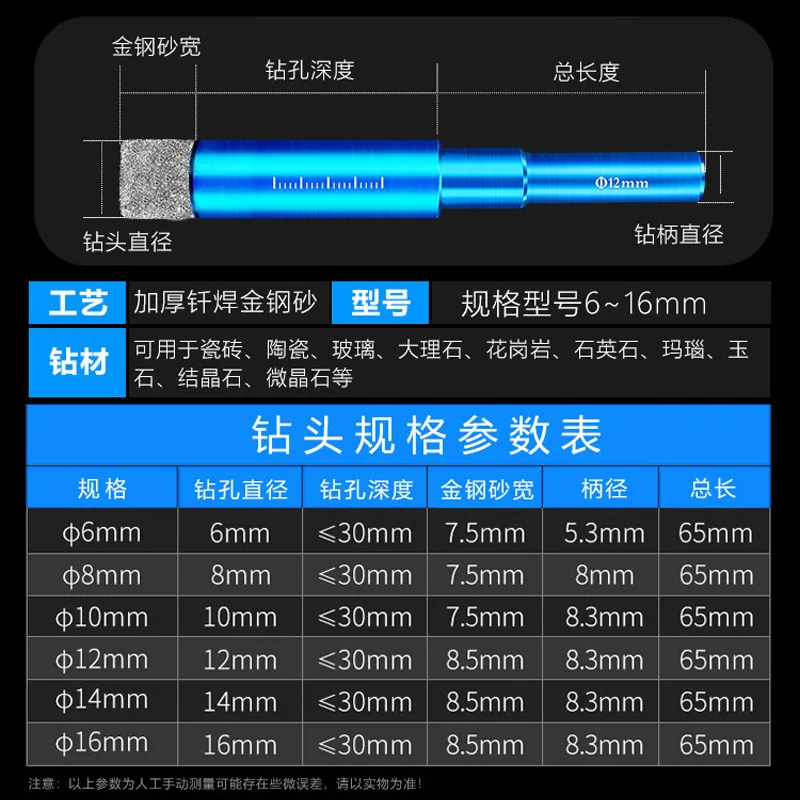 2PC/lot Brazing multi-function Tile Bit Diamond Glass Tile Hole Opener Round Handle Marble Hole Drill Wholesale