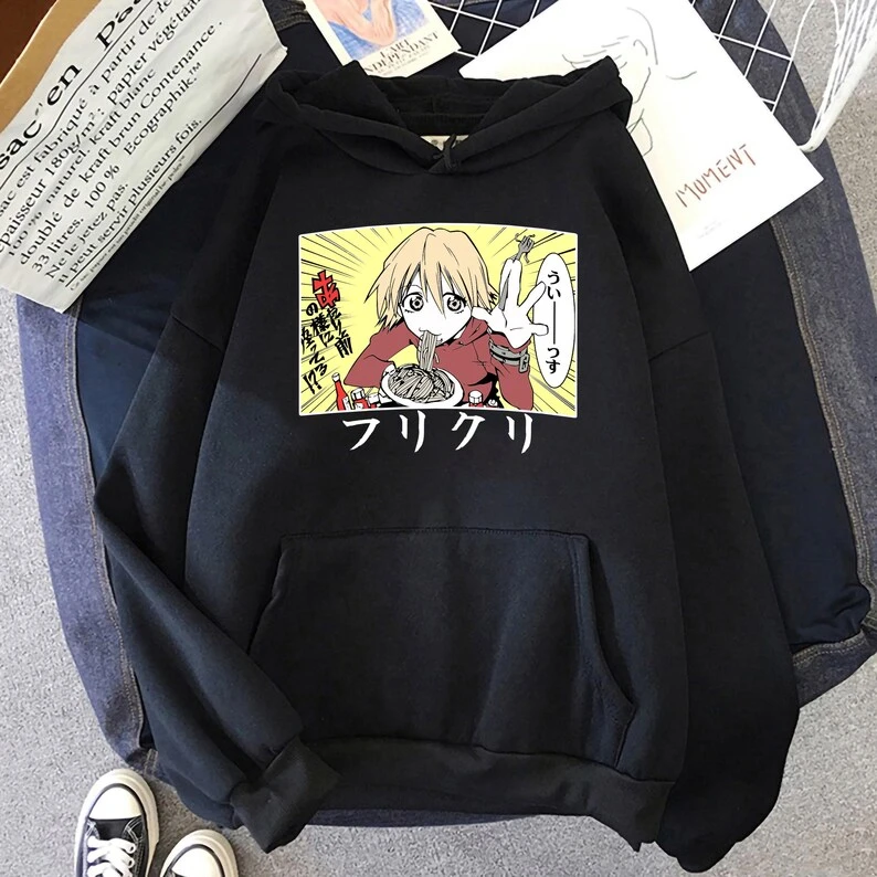 FLCL Anime New Model hoodies Oversized Unisex Print for Men Women Fashion Hip Hop Sports Graphic Comfortable high quality soft
