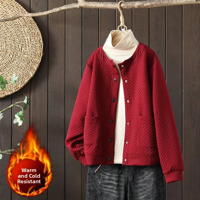 

Осень 2023, женское стеганое хлопковое пальто больших размеров Thiened, теплое, круглое, Ne ou Jaet, двойное художественное пальто свободного покроя