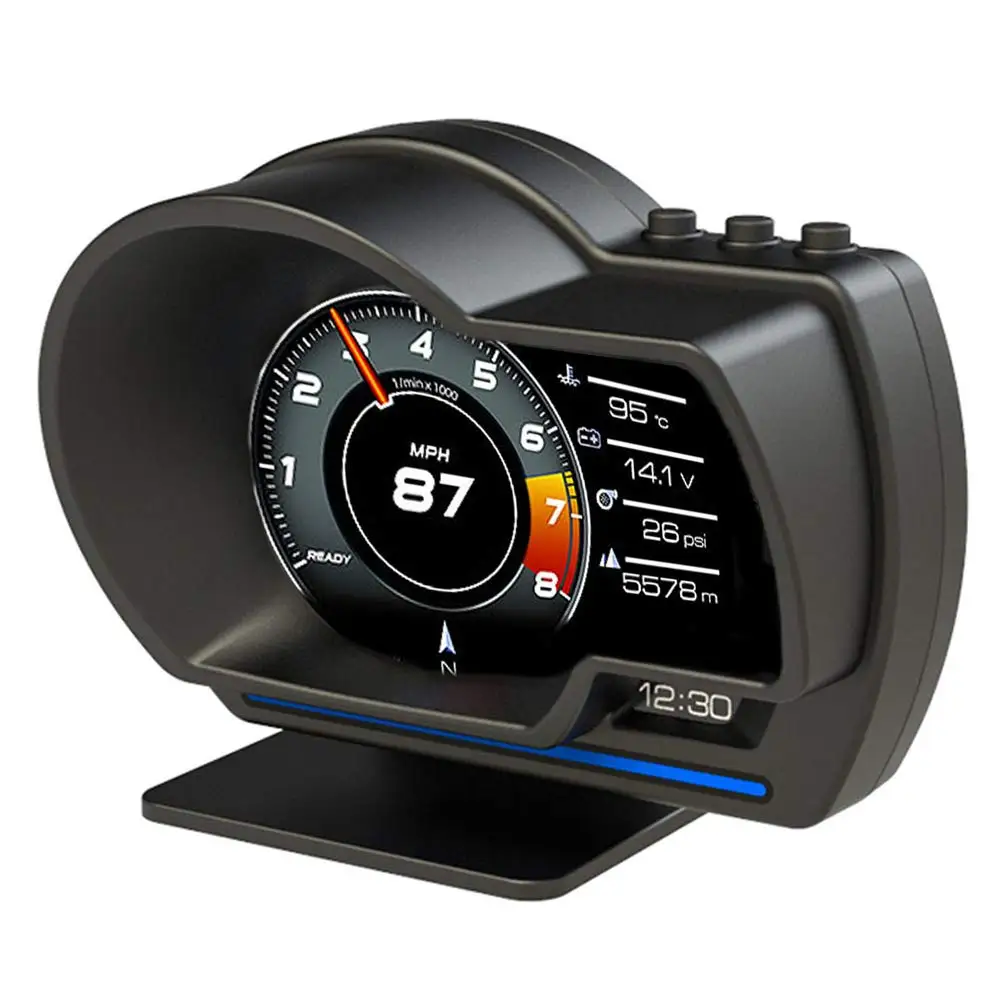 Energy Saving Car HUD Head Up Display P6 OBD2 GPS Intelligent LCD Water Temperature Dual System Speedometer