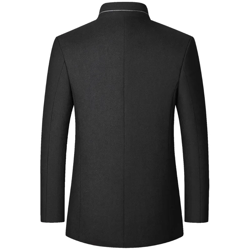 Nieuwe Winter Mannen Kasjmier Blazers Pakken Jassen Wollen Blends Opstaande Kraag Business Casual Suits Jassen Mannelijke Slanke Blazers jassen