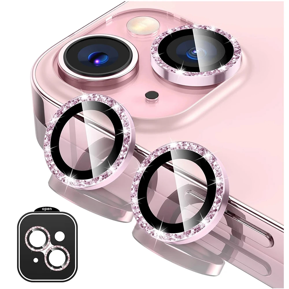 

Glitter Camera Lens Protector Cover for iPhone 15 16 17 Pro Max 12 13 Mini 11 12 14 Plus Tempered Glass Protection Accessories