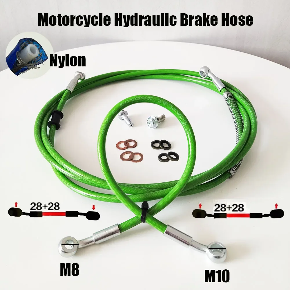 

30~500CM AN3 Motorcycle Braided Brake Hose Line Steel Brake Cable Hydraulic Clutch M10X1.25mm M8X1.25mm Banjo Oil Pipe Line