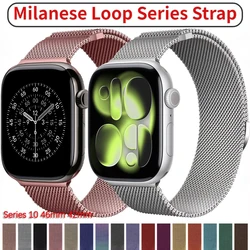 Milanese Loop Strap for Apple Watch Band 44mm 40mm 45mm 46mm 42mm 41mm Ultra 3 49mm Metal Bracelet iWatch Series 10 9 8 7 6 5 SE