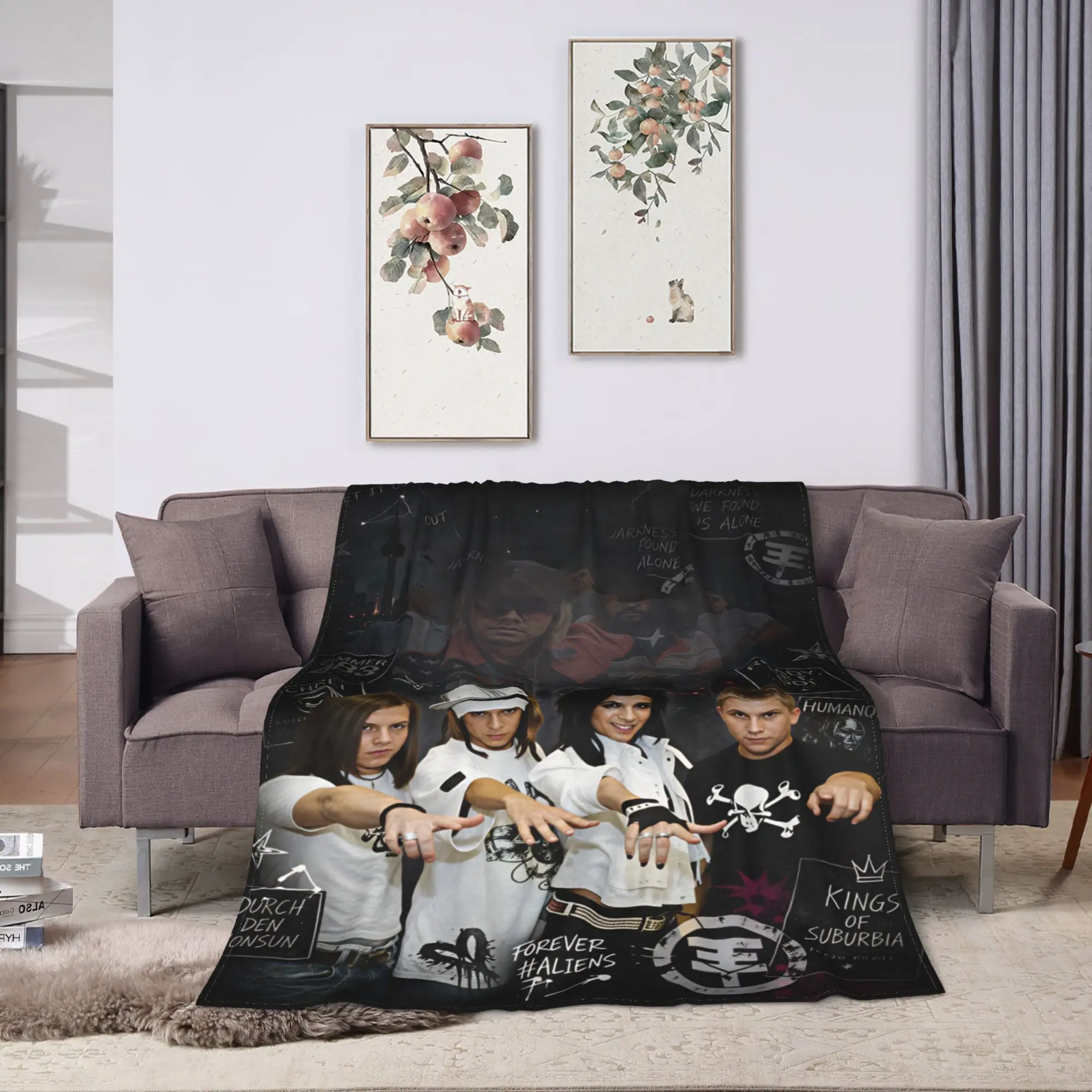 Tokio Hotel Bill Tom Kaulitz  Blankets Soft Fluffy Plush Throw Blanket For Couch Chair Sofa Bed Flannel Bedspread Bed Cover