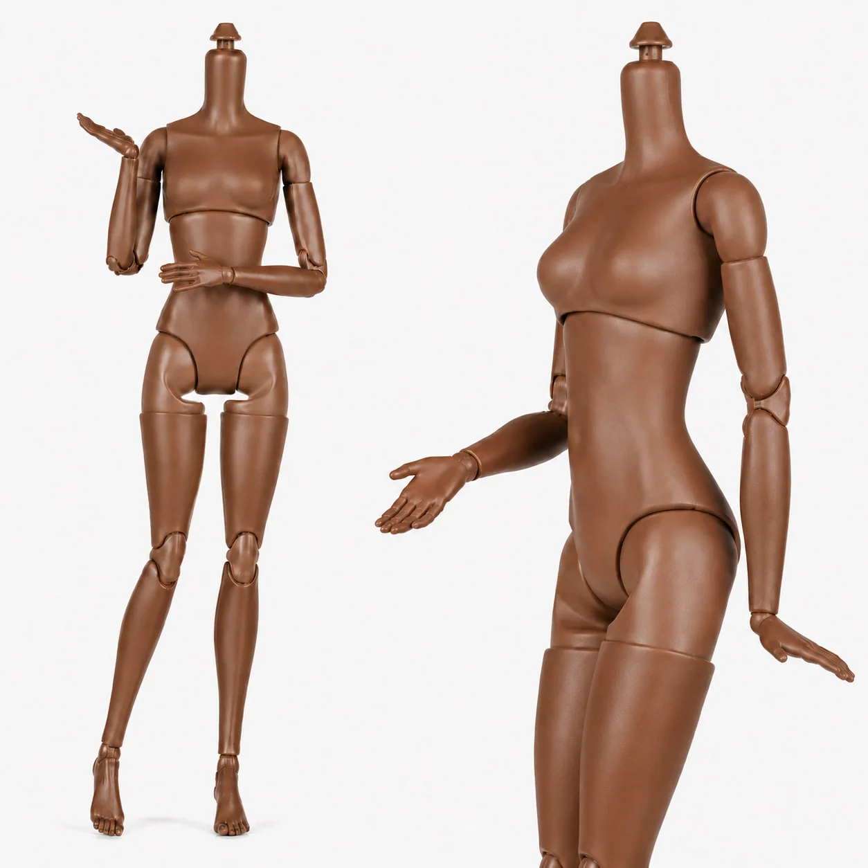 Universal 1/6 Supermodel Doll Body 25.5cm/27cm Joint Movable Female Figure Super Black Skin Muscle Male Body Girl Toy Accessorie