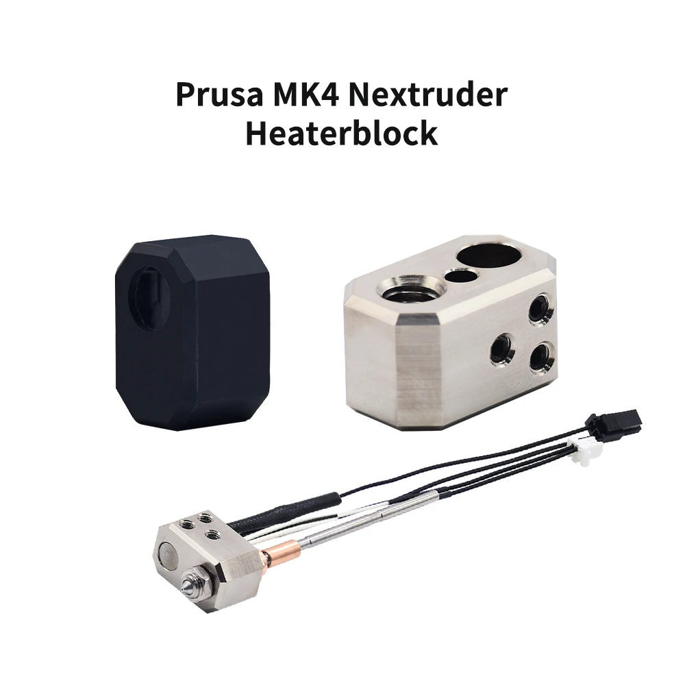 Prusa MK4 Plated Copper Heater Block with Silicone socks Compatible Prusa I3 MK4 Nextruder Hotend Heater Block