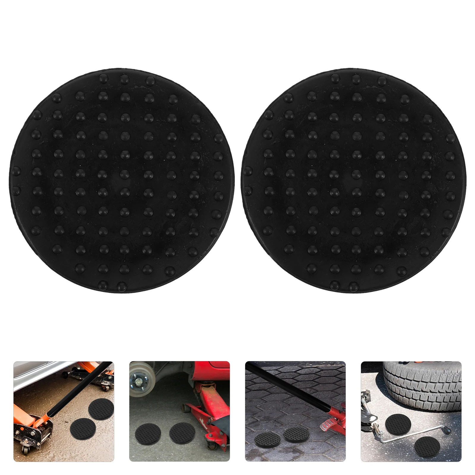 

2pcs Double Pump Jack Accessories Universal Floor Jack Pad Black Front Wheel Pallet Lifting Hydraulic Car Auto Jacking Rubber