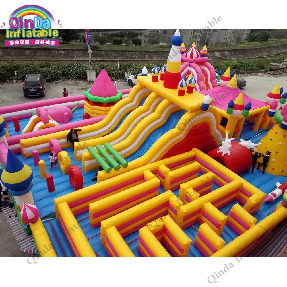 Aire de jeux gonflable gonflable géante extérieure commerciale, château sautant gonflable pour les enfants