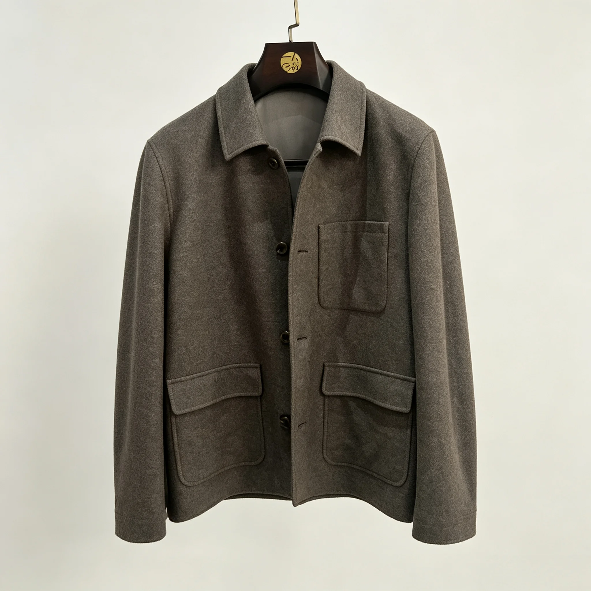 Autumn Winter Wool Jackets Men Turn Down Collar Business Casual Woolen Outwear Coats Male Solid Pure Color Short Style
