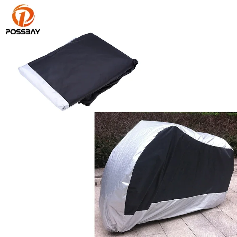 

Black Silver Design Motorcycle Cover Outdoor Waterproof Rain Dustproof UV Protector Snowmobile Scooter Bike Cover Accessories