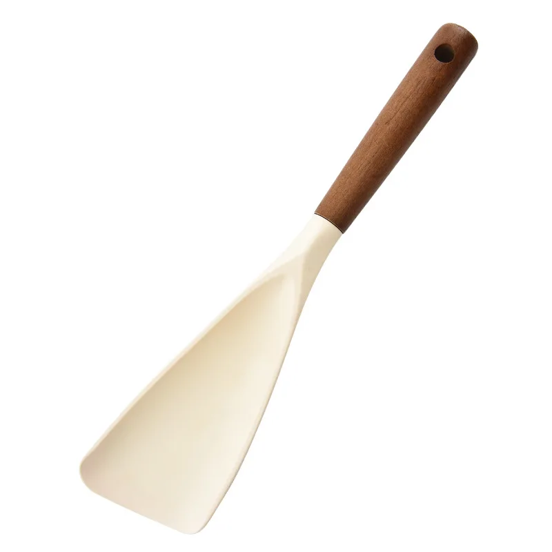1PC Wooden Handle High Temperature Resistant Silicone Cooking Spatula Non Stick Pan Safe Kitchen Utensil for Salad Stir Fry view 5