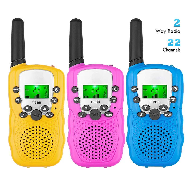 2PCS Kids Walki Talkie Rechargeable Handheld 3km Radio Transceiver Interphone Mini Toys alkie Walkie Gifts Boy Girl